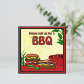 BBQ Grill Picnic Hamburger Hotdog Kaart (Staand voorkant)