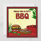 BBQ Grill Picnic Hamburger Hotdog Kaart (Voorkant)