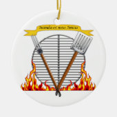 BBQ Grill Royal Crest Keramisch Ornament (Voorkant)