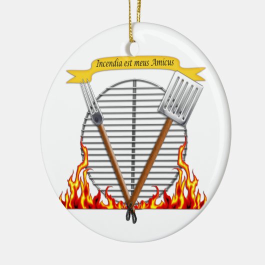 BBQ Grill Royal Crest Keramisch Ornament (Links)