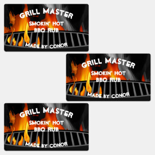 BBQ Grill Rub Smokin Hot 2,6 x 1,5-inch labels
