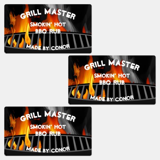 BBQ Grill Rub Smokin Hot 2,6 x 1,5-inch labels (Groep)