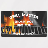 BBQ Grill Rub Smokin Hot 2,6 x 1,5-inch labels (Design 1)