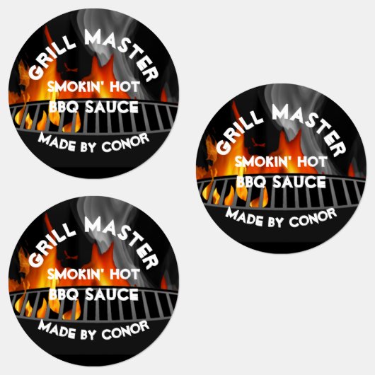 BBQ Grill Sauce Smokin Hot Circle Labels (Groep)
