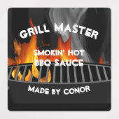 BBQ Grill Sauce Smokin Hot Square Etiketten Labels (Design 1)