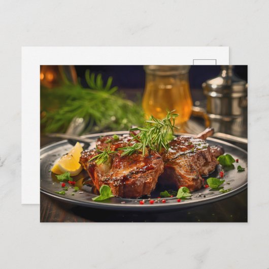 BBQ Grilled Rosemary Lamb Briefkaart (Voorkant / Achterkant)