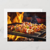 BBQ Grilled Schaschlik Skewers Briefkaart (Voorkant / Achterkant)