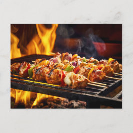 BBQ Grilled Schaschlik Skewers Briefkaart