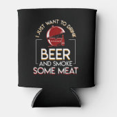 BBQ grillen bier wil rook wat vlees Blikjeskoeler (Voorkant)