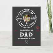 Bbq Grillen Grappige Vaderdag Foto Zwart Wit Kaart (Voorkant)