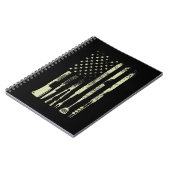 BBQ Grilling Barbecue Meat Smoking US vlag Notitieboek (Linkerzijde)