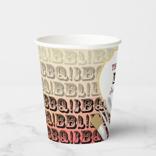 BBQ Grilling Party Favor Papieren Bekers (Rechts)