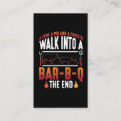 BBQ Grilling Summer Barbecue Pig Chicken Cow Visitekaartje (Voorkant)