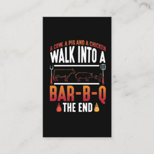 BBQ Grilling Summer Barbecue Pig Chicken Cow Visitekaartje