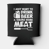 BBQ Grilling Wil Drink Bier Wat Vlees Blikjeskoeler (Voorkant)