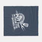 BBQ Grillmaster Outdoor Cooking Fleece Deken (Voorkant (Horizontaal))