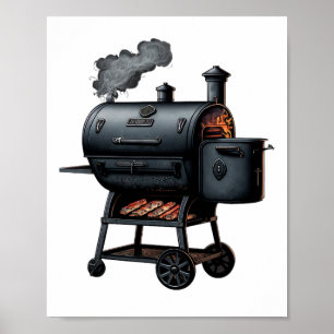 BBQ Grills Offset Smoker Byrbeque Grillen Vlees SM Poster