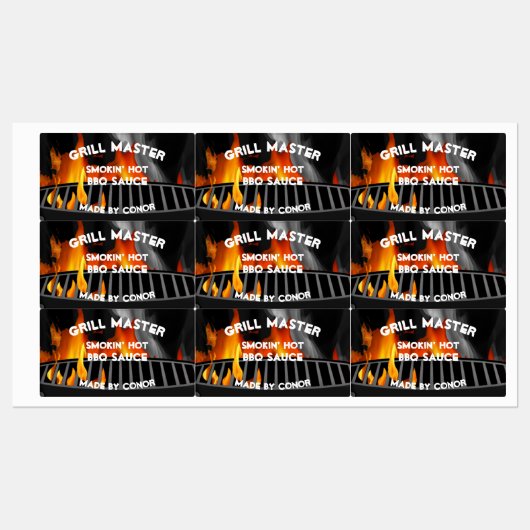 BBQ Grillsaus Smokin Hot 2,6 x 1,5" Labels (Vel)