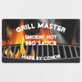 BBQ Grillsaus Smokin Hot 2,6 x 1,5" Labels (Design 2)