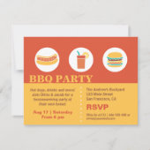 BBQ Hot Dog en Burger Housewarming Party Kaart (Voorkant)