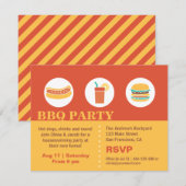 BBQ Hot Dog en Burger Housewarming Party Kaart (Voorkant / Achterkant)