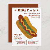 BBQ Hot Dog Housewarming Party Kaart (Voorkant / Achterkant)