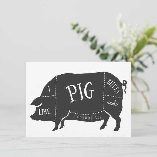 BBQ I houdt van varken en ik kan niet liegen Kaart (Staand voorkant)