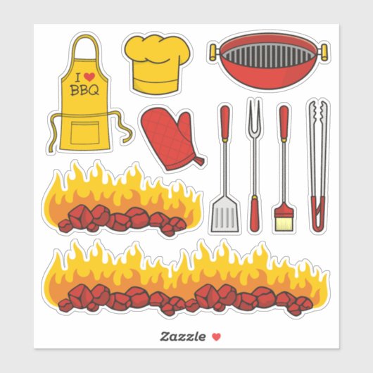 BBQ Icon Set Stickers (Vel)