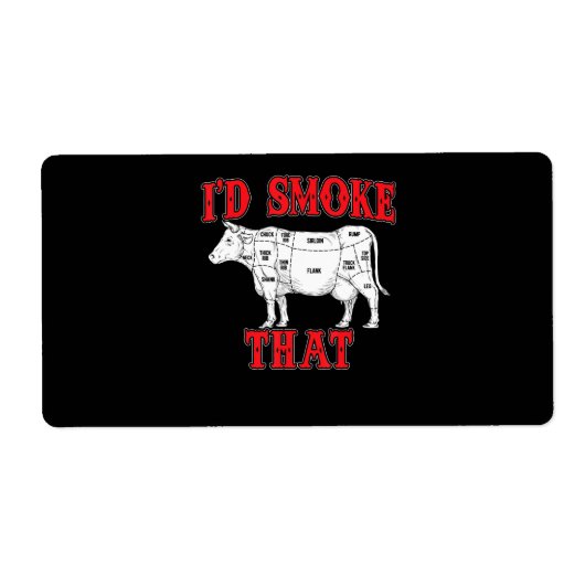 BBQ |ID Rook die Koe BBQ I Grilling Grillmasters Etiket (Voorkant)