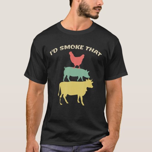 BBQ ik zou dat T-shirt roken dat kippenvint (Voorkant)