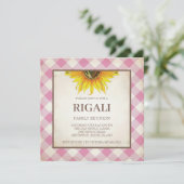 BBQ Invitation Gingham Print Kaart (Staand voorkant)