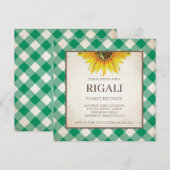 BBQ Invitation Gingham Print Kaart (Voorkant / Achterkant)