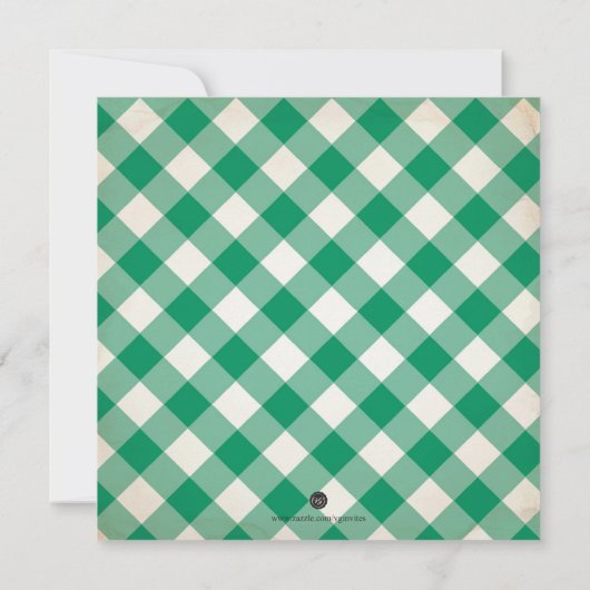 BBQ Invitation Gingham Print Kaart (Achterkant)