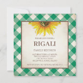 BBQ Invitation Gingham Print Kaart (Voorkant)
