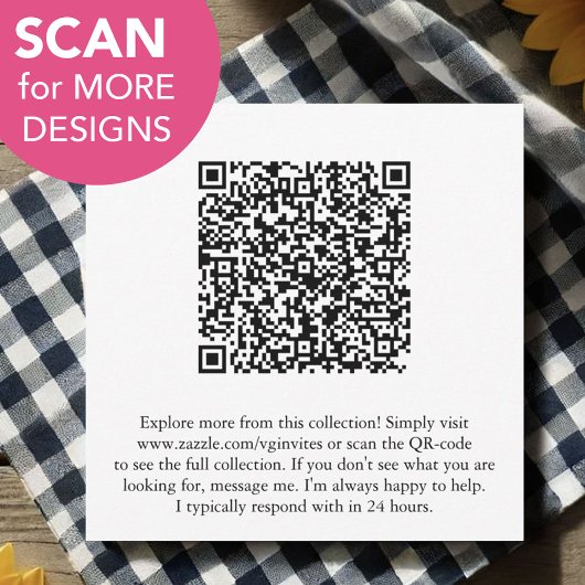 BBQ Invitation Gingham Print Kaart