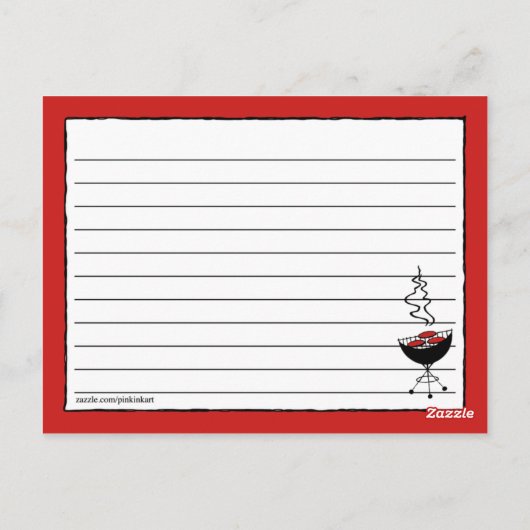 BBQ is een echte koekjeskaart Briefkaart (Achterkant)
