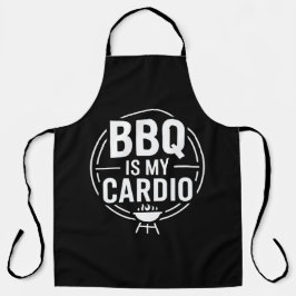 BBQ Is My Cardio Funny Dad Grill Quote Schort