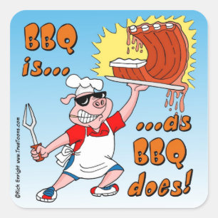 BBQ IS ZOALS BBQ DOET! BBQ-Sticker Vierkante Sticker