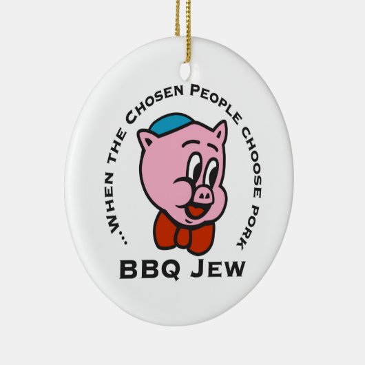 BBQ Jew kerstversiering Keramisch Ornament (Rechts)