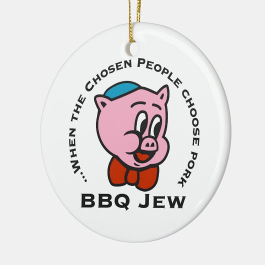 BBQ Jew kerstversiering Keramisch Ornament (Links)
