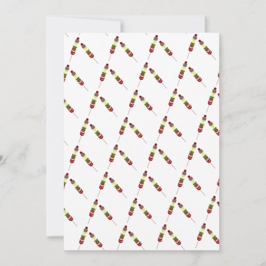 BBQ-kabobs Vlammen Feest Uitnodiging (Achterkant)