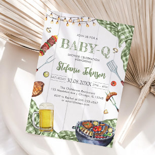 BBQ Kinderen BABY-Q Baby Shower Uitnodiging