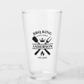 BBQ King Barbecue gepersonaliseerd Glas (Voorkant)