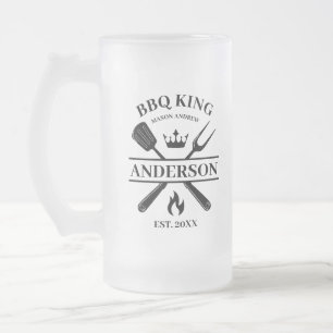 BBQ King Barbecue gepersonaliseerd Matglas Bierpul