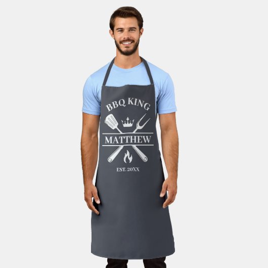 BBQ King Barbecue gepersonaliseerd Schort (Gedragen)