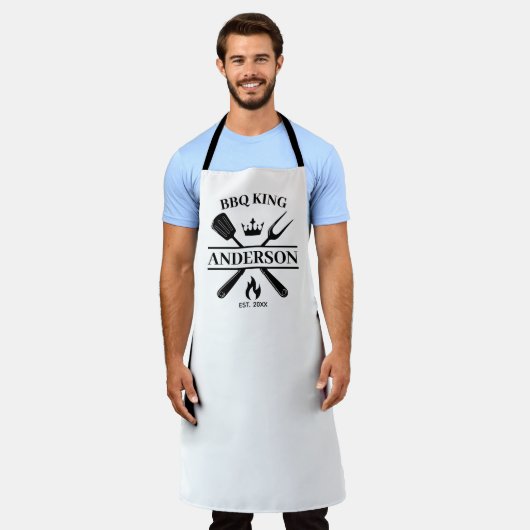 BBQ King Barbecue gepersonaliseerd Schort (Gedragen)