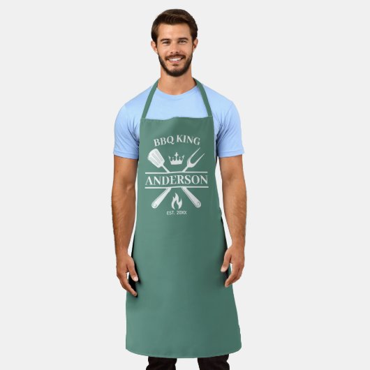 BBQ King Barbecue gepersonaliseerd Schort (Gedragen)