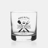 BBQ King Barbecue gepersonaliseerd Whisky Glas (Voorkant)