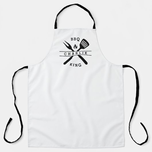BBQ King | BBQ-kok | Persoonlijke naam Schort (Voorkant)