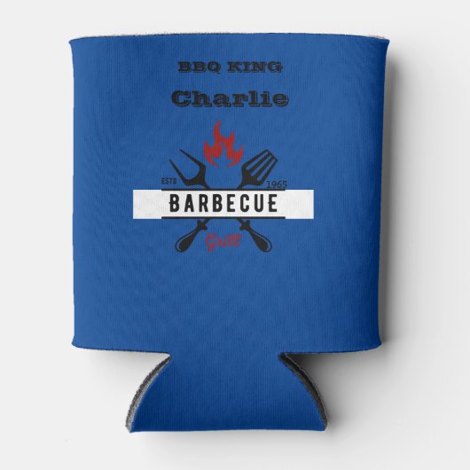 BBQ KING Editable-tekst Blikjeskoeler (Voorkant)